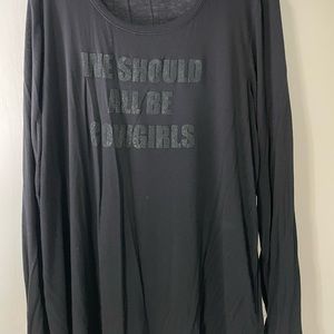 Long sleeve black tshirt for cowgirls